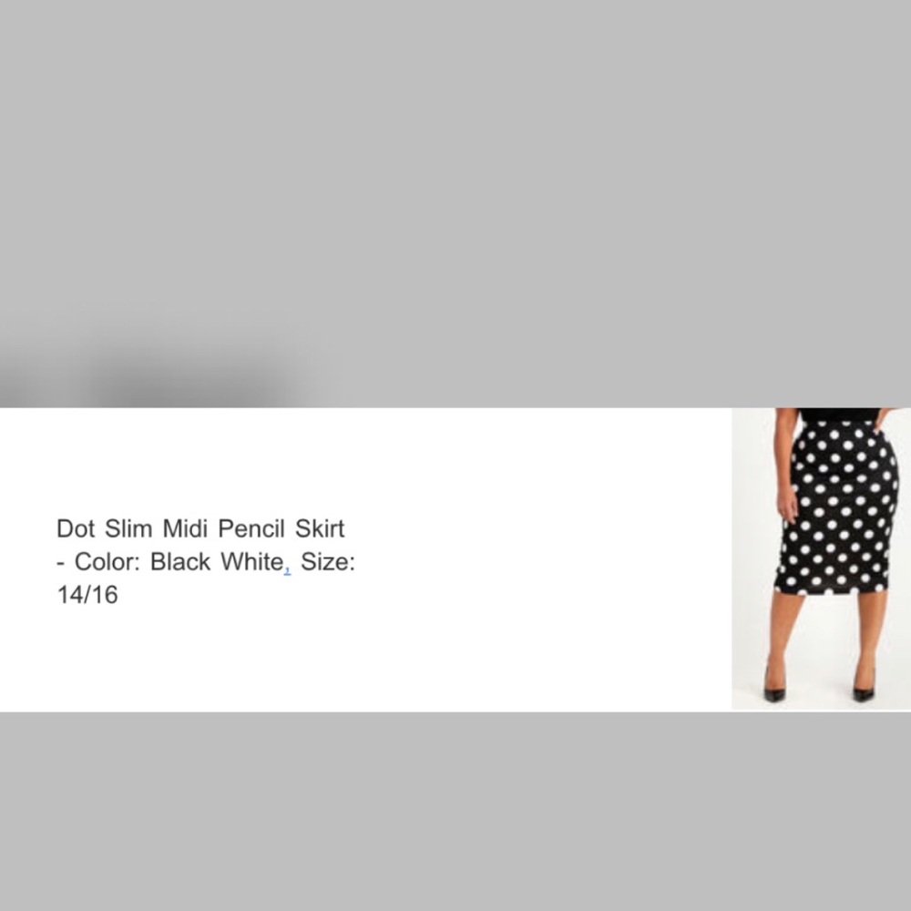 Dot slim midi pencil skirt. Stretch material